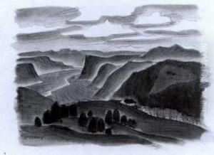 Vigiljoch (#) Bohmische Landschaft by Otto Lange
