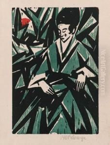 Dame In Grn by Otto Lange