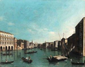 The Grand Canal, Venice, looking south from the Palazzi Foscari and Moro-Lin to the Church of Santa Maria della Carita