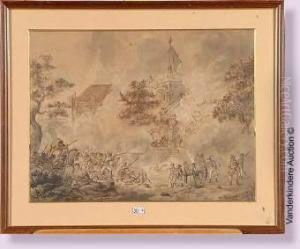Attaque D'une Abbaye Par L'armee Francaise by Dirck Langendijk