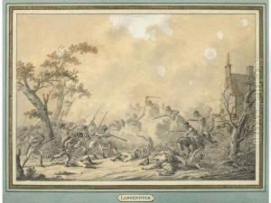 Scene De Bataille by Dirck Langendijk