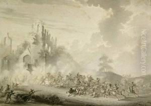 Kavallerieschlacht Bei Einer Ruine