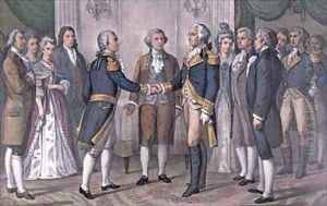 The First Meeting of General George Washington and the Marquis de La Fayette Philadelphia by Currier, N. & Ives, J.M.