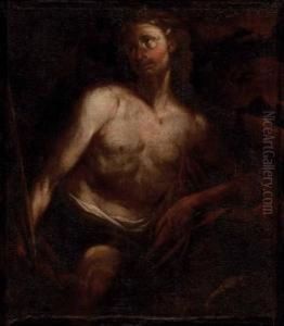 Der Hl. Johannes Dertaufer Mit Dem Lamm by Giovanni Battista Langetti