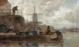 Molen Aan Het Water, Amsterdam by Frans Langeveld