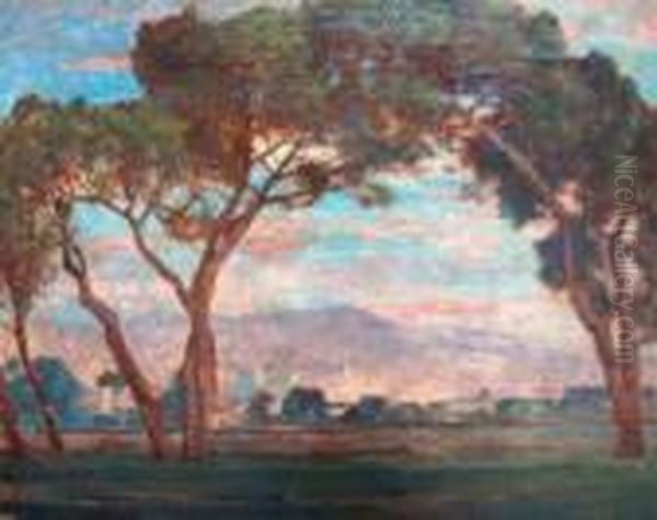 Italienische Landschaft Bei Dammerung - view 1