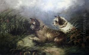 Terriers Rabbiting by J. Langlois