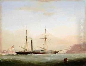 Paddle Steamer in Plymouth Sound off Mount Edgecombe