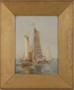 "in A Calm", Boats On The Water by Walter Franklin Lansil