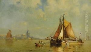 In Dordrecht Harbor, Holland by Walter Franklin Lansil