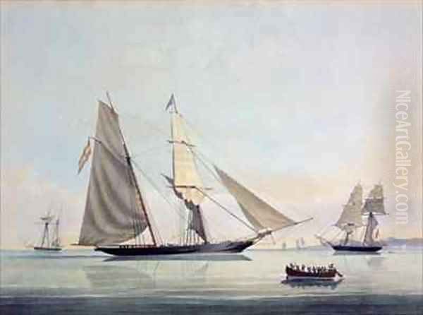 The Celebrated Piratical Slaver LAntonio With others of the Black Craft Lying in the Bonny River - view 1