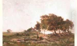 Bretonnes Au Bord De La Source Cotiere by Emmanuel Lansyer