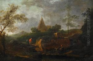 Pastorala Landskap Med Figurer - 1 Par