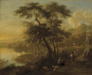 Paysage Italien Avec Des Promeneurs