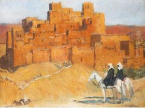 Cavaliers Du Sud Marocain Devant Une Casbah Cavaliers Du Sud Marocain Devant Une Casbah