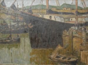 Bateaux Au Port by Fernand Lantoine