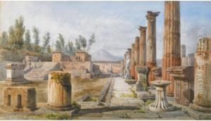 Veduta Delle Rovine Di Pompei by Giovanni Giordano Lanza
