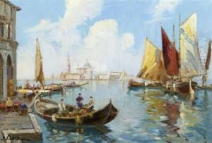 View Of Venice With Gondolas