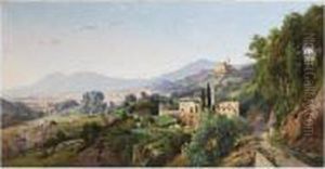 Vue De Genes, Cote De La Montagne by Louis Auguste Lapito
