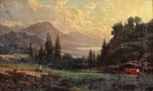 Vue De Suisse Italienne by Louis Auguste Lapito