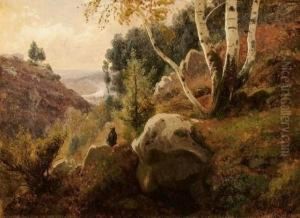 Promeneur Dans Un Paysage De Rochers by Louis Auguste Lapito