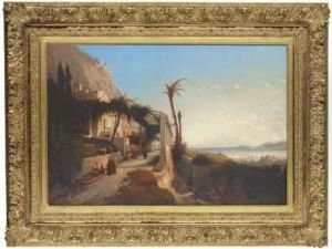 The Monastery Of The Carmine Monks At Amalfi by Louis Auguste Lapito
