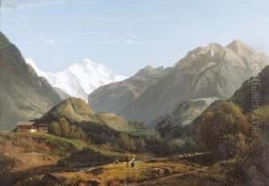 Sommerliche Landschaft Mit Der Jungfrau. by Louis Auguste Lapito