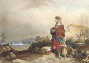 Waiting for the fisherman to return by Joshua Cristall