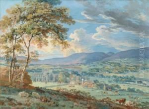 Viewof Valle Crucis Abbey, Llangollen by John Laporte