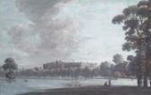 A Castle, Possibly Windsor, Seen From The Deer Park by John Laporte