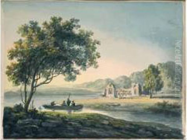 "abbaye En Ruine Pres D'une Riviere Dans La Campagne Anglaise". - view 1