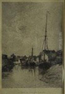 Le Canal De Chantenay A Nantes by Charles Lapostolet