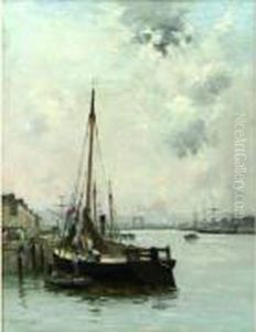 Voilier Au Port by Charles Lapostolet
