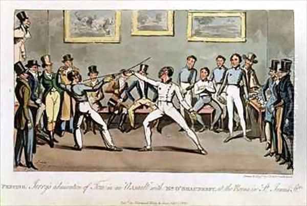 Fencing Jerrys admiration of Tom in an Assault with Mr OShaunessy at the rooms in St Jamess Street - view 1