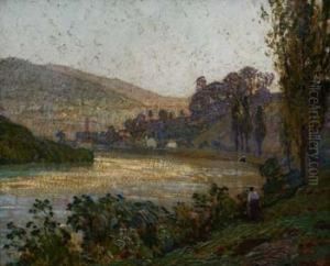 Paisaje Con Lavanderas by Ernesto Laroche