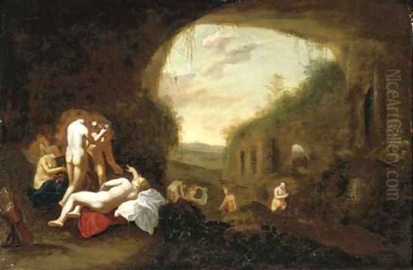 Diana and her nymphs bathing - view 1