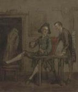 A Tavern Interior by Marcellus, Laroon Jr.