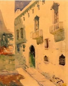 Calle De Pueblo by Andres Larraga Y Montaner