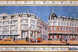 Poster commemorating reminding the inauguration of the new Le Bon Marche stores