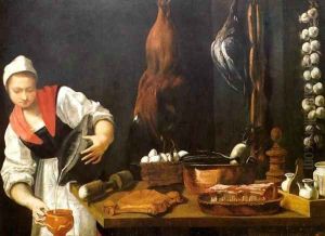 Young Woman in the Kitchen by Andrea Commodi