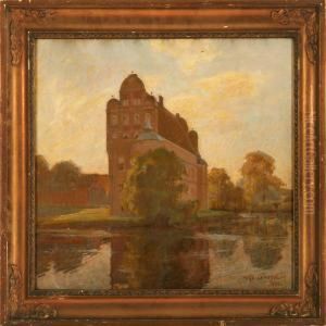Evening Atmosphere At Hesselagergaard Manor, Denmark by Hugo Valdemar Larsen
