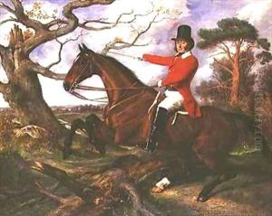 Portrait of IH Letherbridge on his Bay Hunter by David Cunliffe