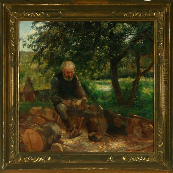 Garden Exterior With A Bootmaker At Work - view 1