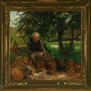 Garden Exterior With A Bootmaker At Work