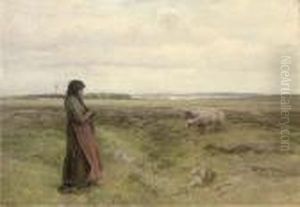 A Shepherdess Knitting