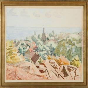 Udsigt Fra Bokul Over Gudhjem by Niels Larsen Stevns