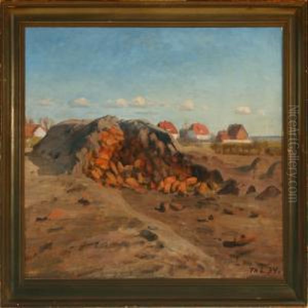 Field With Clamp, In The Background Houses - view 1