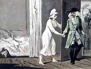 The Cuckold departs for the Hunt by Isaac Cruikshank