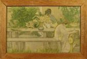 Flickan Somvafver Roda Guldband by Carl Larsson
