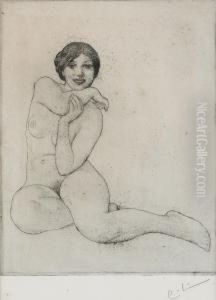 Flicka Pa Huk by Carl Larsson